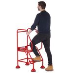 Uk Domed Feet Pchd 2 Tread Step Red