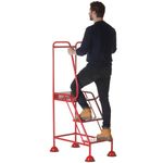 Uk Domed Feet Pchd 3 Tread Step Red