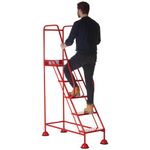 Uk Domed Feet Pchd 5 Tread Step Red