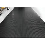 Wide Ribbed Runner Mat 0.9Mx10M Blk