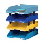 Exacompta Bee Blue Letter Trays Pk 4