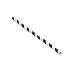 Paper Straw 200X6Mm Blk/Wht Pk5000