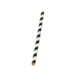 Paper Straw 200X6Mm Blk/Wht Pk5000