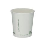 Sgl Wall Coffee Cup 4Oz Wht Pk1000