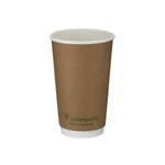 Dbl Wall Coffee Cup 16Oz Kraft Pk500