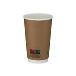 Dbl Wall Coffee Cup 16Oz Kraft Pk500