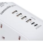 2M 6 Way Surge Protector Usba/C