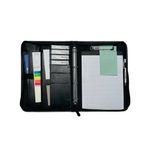 Leather Look Zip Ring Binder A4 Blk