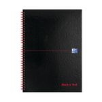 Black N Red Hb Wire Notebook A4 Pk2