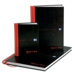 Black N Red Hb Plain Notebook A4 Pk5