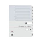 Concord Upchd Index 1-10 A4 Wht Pk10