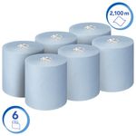 Paper Hand Towel Roll 350M Blue Pk6