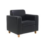 Jemini Iceberg Pu Armchair Wood Foot