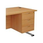 Jemini 3 Drw Fixed Ped Grey Oak