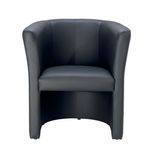 First Tub Chair Leather Look Black