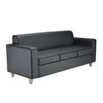 Jemini Iceberg 3 Seat Sofa Pu Black
