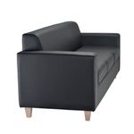 Jemini Iceberg 3 Seat Sofa Pu Black
