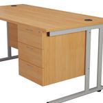 Jemini 3 Drw Fixed Ped Beech