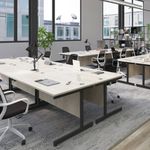 Jemini Rect Desk 1200 G/Oak/Silver