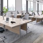 Jemini Single Rect Desk 1400 G/Oak