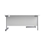 First Radial Lh Desk 1600 White/Slv