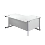 First Radial Lh Desk 1800 White/Slv