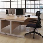 First Radial Lh Desk 1800 White/Slv