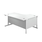 First Radial Lh Desk 1800 Wht/Wht