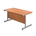 First Rect Desk 1600 Beech/Silver