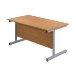 First Rect Desk 1600 Nova Oak/Slv