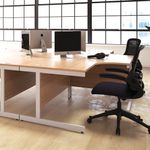 First Rect Desk 1600 White/Silver