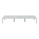 Jemini 6 Person Bench Desk White/Wht