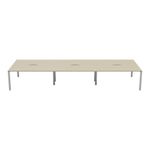 Jemini 6 Person Bench Desk Maple/Wht