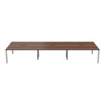 Jemini 6 Person Bench Desk D/Wal/Wht