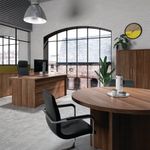 Avior Bow Front Exec Desk Dk/Walnut