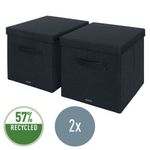 Leitz Fabric Box W/Lid Twnpk Lrg Gry