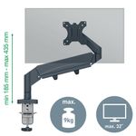 Leitz Ergo Single Monitor Arm Dgrey