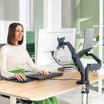 Leitz Ergo Dual Mon/Laptop Arm Dgry