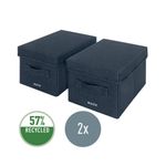 Leitz Fabric Box W/Lid Twnpk Sml Gry
