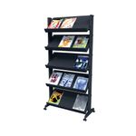 5 Shelf Mobile Lit Display Stand Blk
