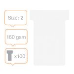 Nobo T-Card Size 2 White Pk100