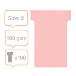 Nobo T-Card Size 2 Pink Pk100