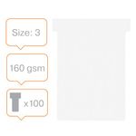 Nobo T-Card Size 3 White Pk100