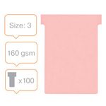 Nobo T-Card Size 3 Pink Pk100