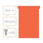 Nobo T-Card Size 4 Red Pk100