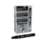 Pentel N60 Chsl Tip Marker Blk Pk12