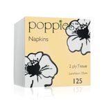 Poppies 2-Ply Nap 4F 33Cm Wht Pk2000