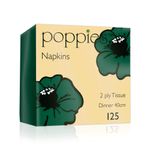 Poppies 2-Ply Nap 4F 40Cm Grn Pk2000