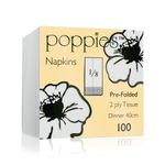 Poppies 2-Ply Nap 8F 40Cm Wht Pk2000