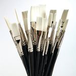 Flat White Paint Brush Blk Hdl Pk30